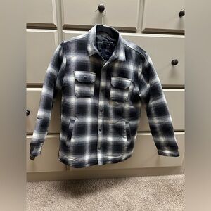 GAP Boy’s Lined Black and White Plaid Shirt Jacket, XXL